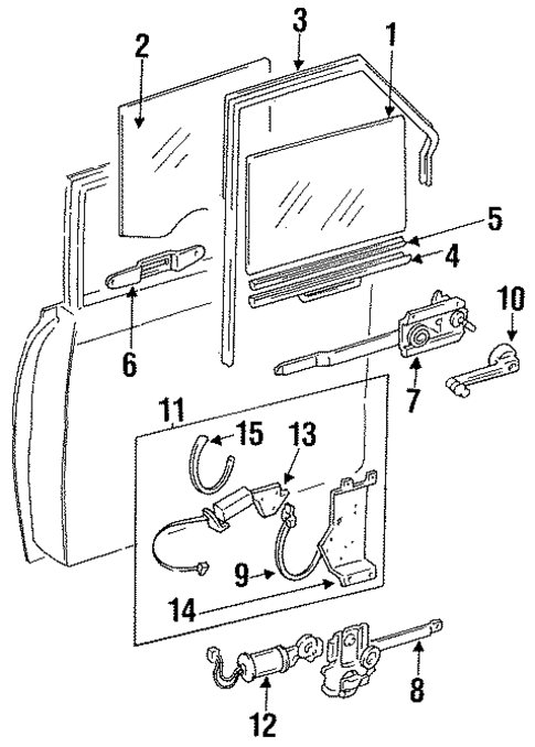 Glass - Front Door for 1985 Jeep Grand Wagoneer #0