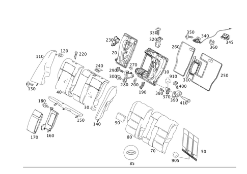 Folding Rear Backrest for 2012 Mercedes-Benz E350 #0
