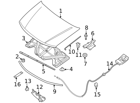 Hood & Components for 2012 Nissan Pathfinder #0