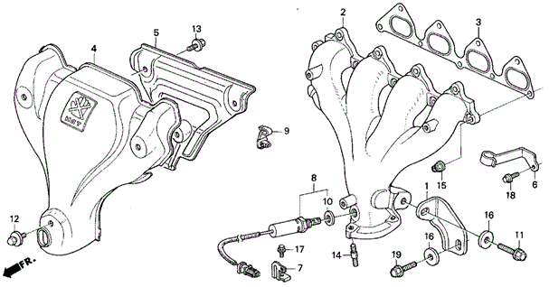Exhaust Manifold (1) for 1993 Honda Prelude #0