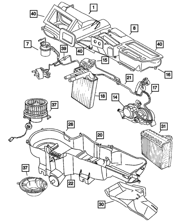 4734227 - Air Conditioning &amp; Heater: Hex Head Screw for Chrysler: 300, 300M, Aspen, Concorde, Pacifica, PT Cruiser, Sebring, Town &amp; Country, Voyager | Dodge: Caravan, Challenger, Charger, Durango, Grand Caravan, Intrepid, Magnum, Neon, Stratus | Jeep: Cherokee, Grand Cherokee, Grand Cherokee WK, Grand Wagoneer, Liberty, Wagoneer | Ram: C/V Image