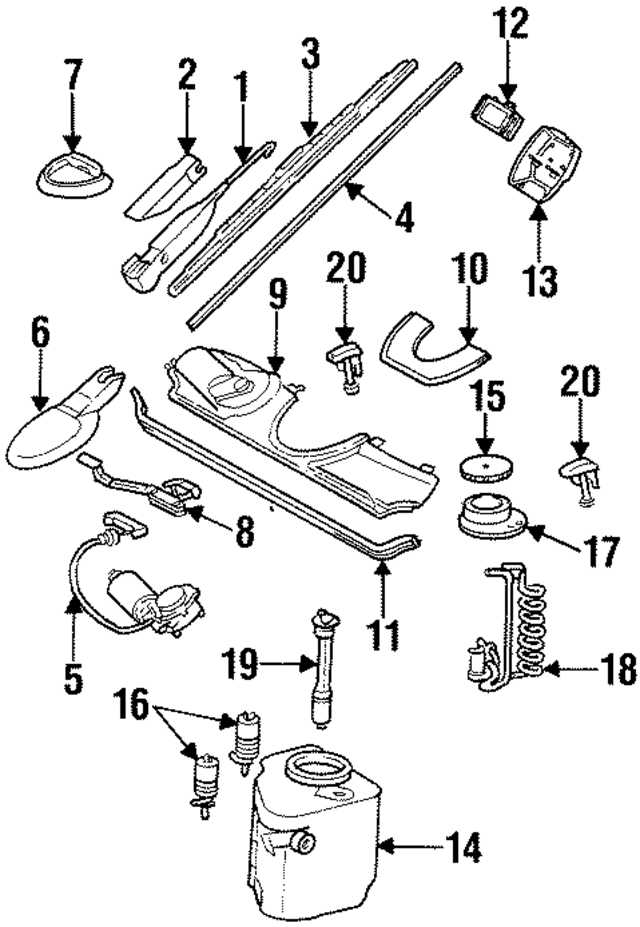 1298201344 - Body: Wiper Arm for Mercedes-Benz Image