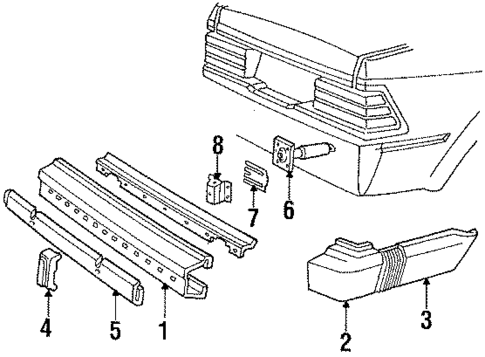 Bumper Assembly - Rear for 1986 Mercury Lynx #0