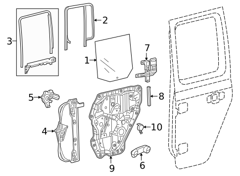 Glass - Rear Door for 2018 Jeep Wrangler #0
