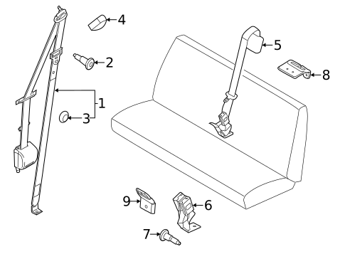 Rear Seat Belts for 2012 Ford E-150 #0