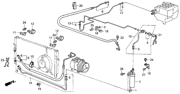 A/C Hoses - Pipes (Sanden) for 1985 Honda Civic #0