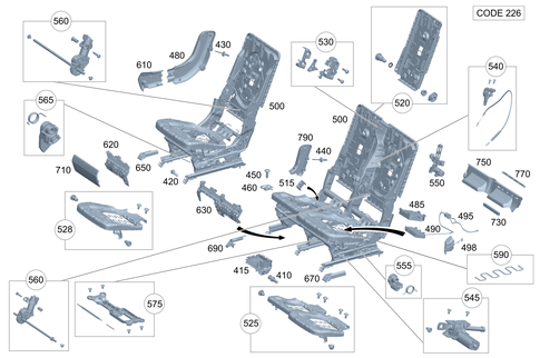 Seat Framework for 2022 Mercedes-Benz GLS450 #0