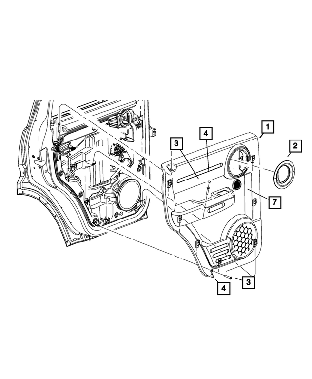 5KF53ZJ8AF - Interior Trim: Rear Door Trim Panel, Left for Mopar Image