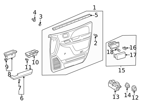 Interior Trim - Front Door for 2001 Toyota Sienna #0