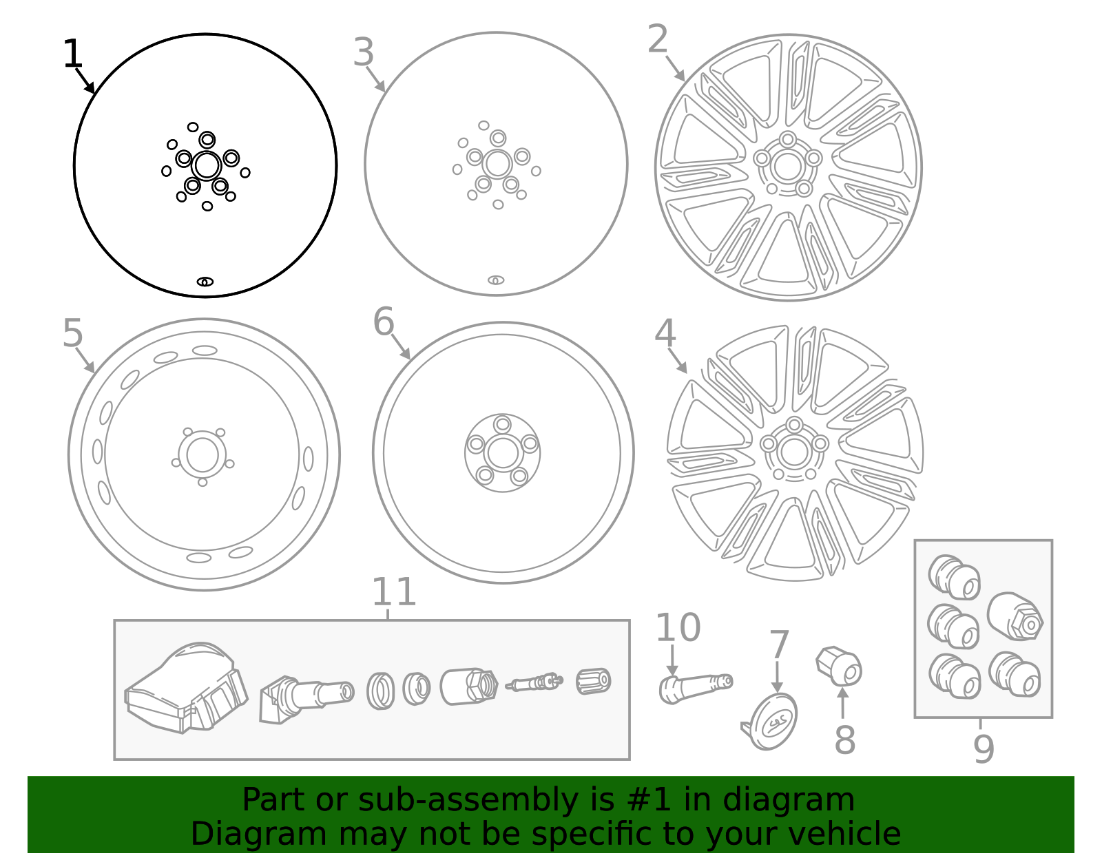 20182024 Land Rover Range Rover Velar Alloy Wheel, 21 Inch 10 Spoke