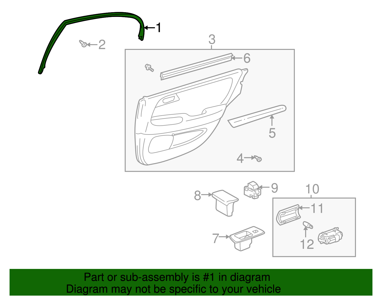 67674-30020 - Upper Trim - 1998-2005 Lexus | My L Parts