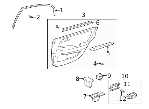 Interior Trim - Rear Door for 2003 Lexus GS300 #0