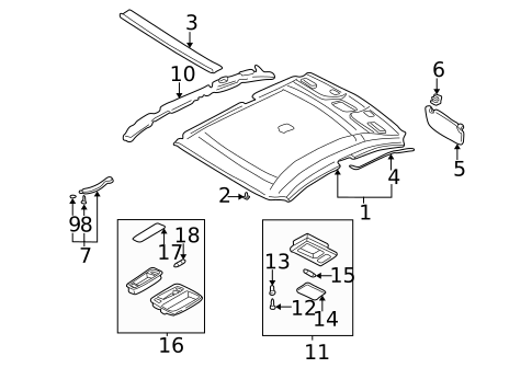Interior Trim - Roof for 2003 Hyundai Elantra #1