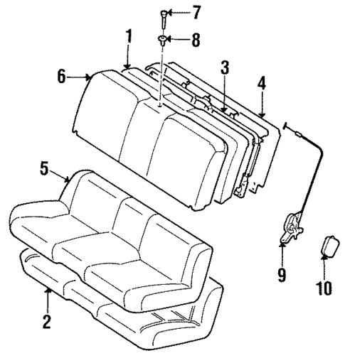 Rear Seat Components for 1998 Toyota Supra #0