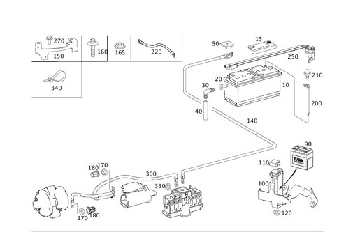 Battery, Starter/Alternator Cable for 2007 Mercedes-Benz CLS550 #0