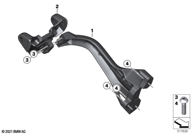 46628829068 - Frame and Mounting Parts: Holder for License Plate Bracket -  for BMW-Motorrad Image