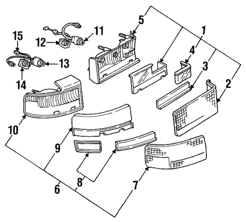 Combination Lamps for 1993 Cadillac Seville #0
