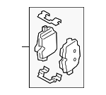 34206888835 - Brakes: Brake Pads for BMW: 230i, 230i xDrive, 330e, 330e xDrive, 330i, 330i xDrive, 430i, 430i Gran Coupe, 430i xDrive, 430i xDrive Gran Coupe, i4, M2, M240i, M240i xDrive, M340i, M340i xDrive, M440i, M440i Gran Coupe, M440i xDrive, M440i xDrive Gran Coupe, Z4 Image