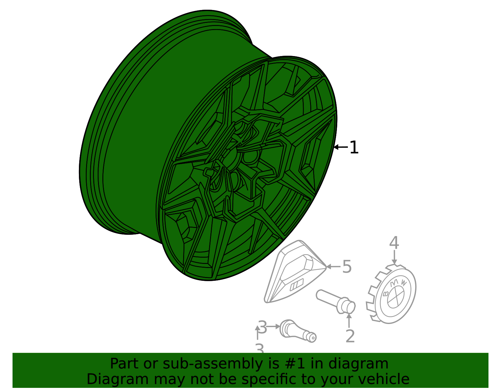 36111543987 - 2023-2026 BMW XM Wheel, Alloy (36-11-1-543-987