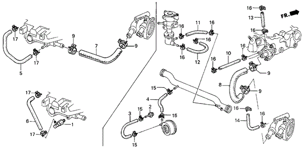 Water Hose - Tube Clip for 1984 Honda Civic #0