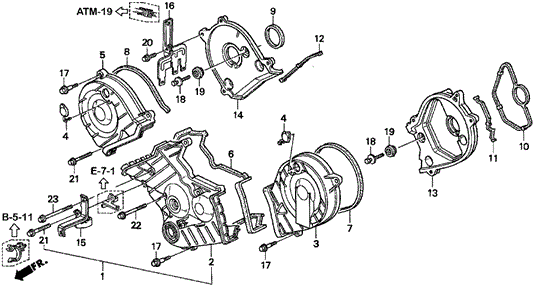 Timing Belt Cover (V6) for 1998 Acura TL #0