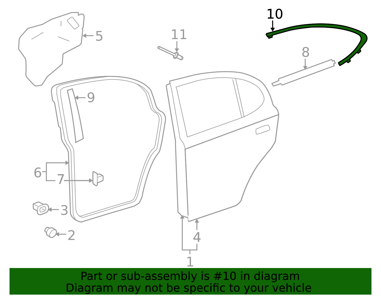 75708-53010 - Door Reveal Molding For 2006-2014 Lexus | Lexus OE Parts