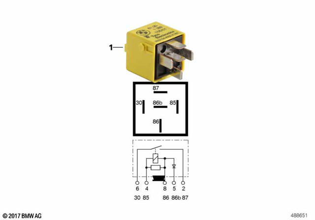 61361389105 - General Electrical System: Relay in Zinc Yellow -  for BMW-Motorrad Image
