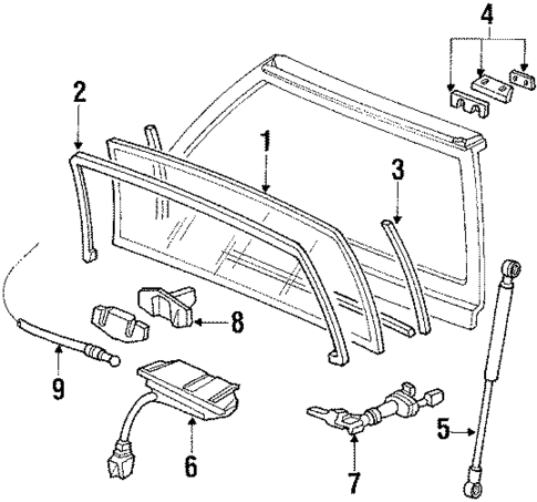 Glass - Lift Gate for 1988 Honda CRX #0