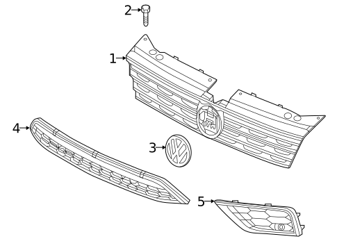 Grille for 2019 Volkswagen Tiguan #0