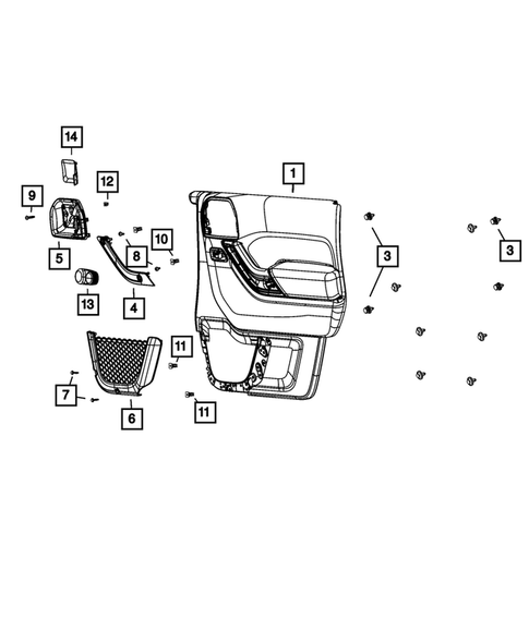 Door Trim Panels-Front and Rear for 2013 Jeep Wrangler #0