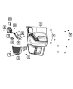 5LT45DX9AA - Interior Trim: Front Door Trim Panel, Left for Jeep: Wrangler, Wrangler JK Image