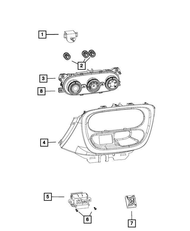 5NC87LXHAA - Air Conditioners and Heaters: Heater And A/c Control Bezel for Mopar Image