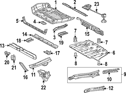 Rear Floor & Rails for 2018 Toyota Sienna #0