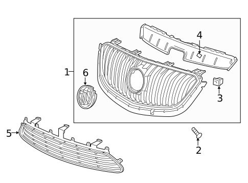 Grille & Components for 2016 Buick Envision #1