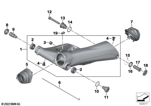 Rear Swing Arm with Bearing, Strut for 2025 BMW-Motorrad R 1250 RS #0