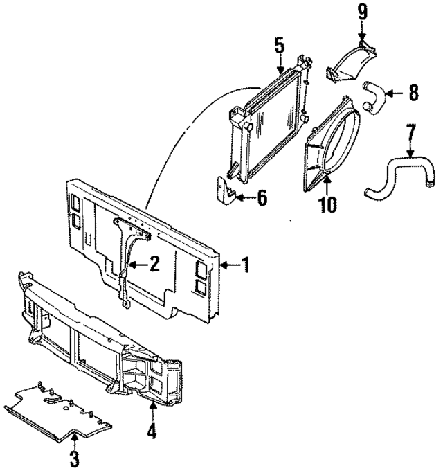 F2TZ16864A - Cooling System: Vertical Support for Ford: Bronco, F-150, F-250, F-350, F-Super Duty Image