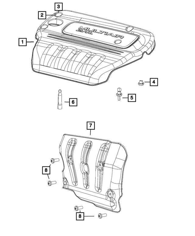 68272926AA - 2.4L ESS; Engine: Engine Cover for Mopar Image
