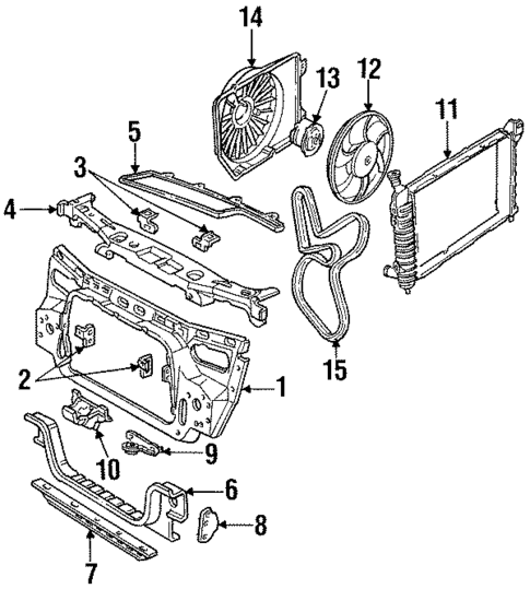 Radiator Support for 1992 Ford Taurus #0