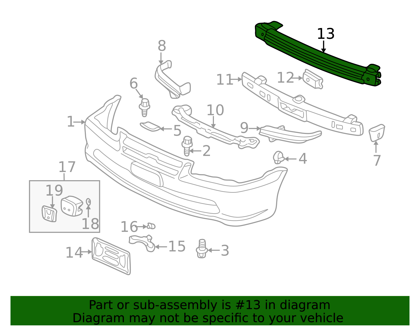 HONDA ACCORD パーツカタログ 1998-2002 Honda Accord Impact Bar 71130-S84-A00ZZ | Honda Factory