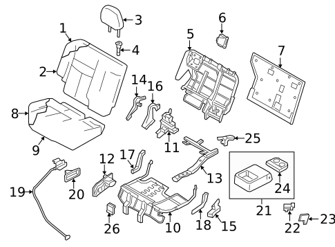 Rear Seat Components for 2016 Nissan Murano #0