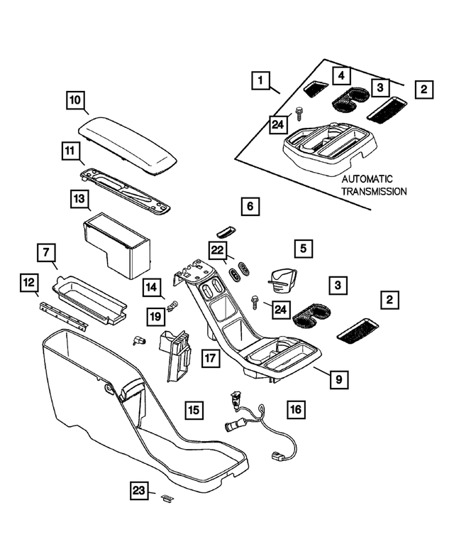 5GS001L5AE - Instrument Panel and Radios and Consoles: Floor Console for Mopar Image