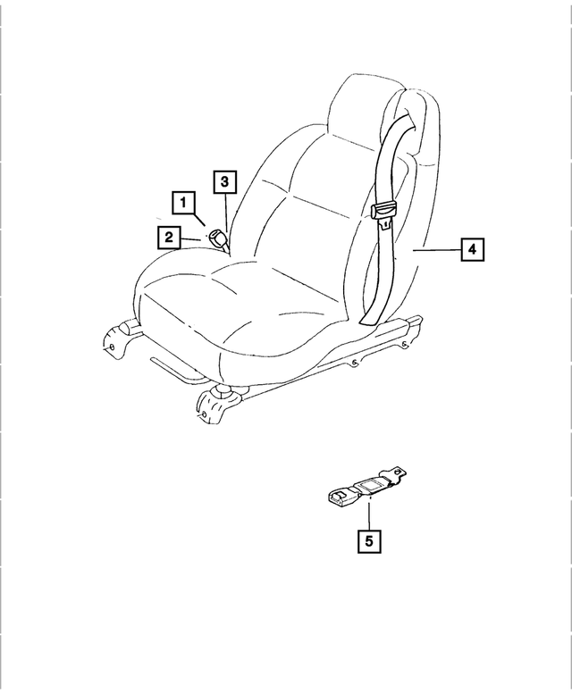 UQ011DVAF - : Front Inner Seat Belt, Left for Mopar Image
