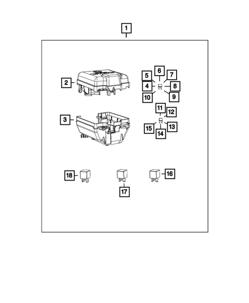 Power Distribution, Fuse Block, Junction Block, Relays and Fuses for 2018 Ram ProMaster City #0