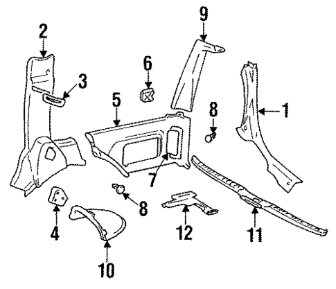 Quarter Panel Trim for 1994 Volvo 960 #0