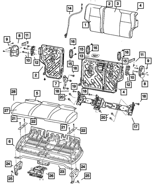 Rear Seats - Second Row for 2009 Jeep Grand Cherokee #1