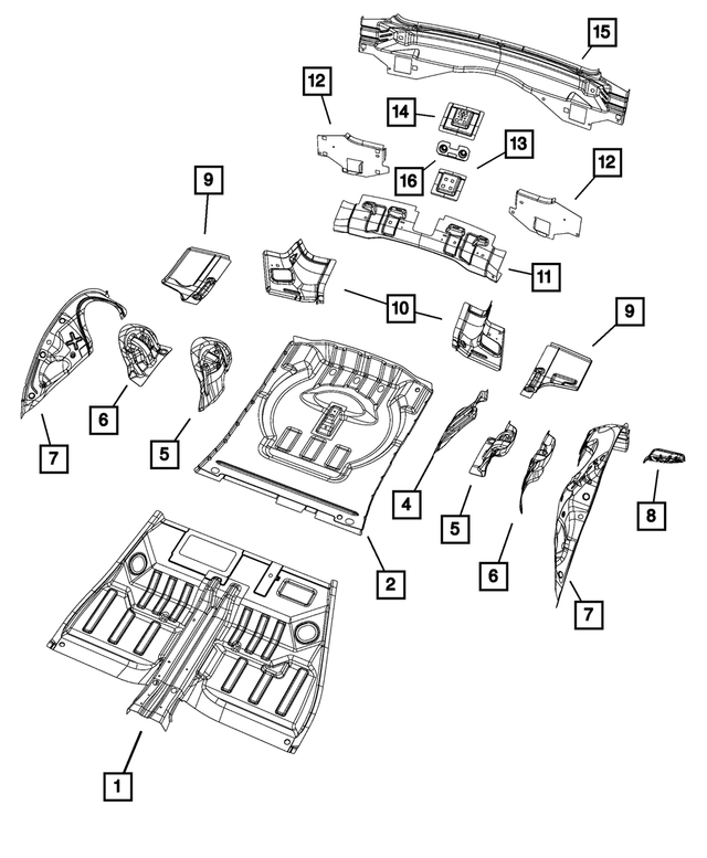 « 68038993AC – Body Sheet Metal Except Doors : Montant C Renfort, Côté Gauche pour Mopar Image »