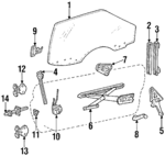 75351SB2000 - Body: Glass for Honda: Civic Image