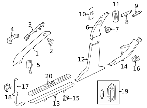Interior Trim - Pillars for 2017 Volvo S60 Cross Country #0