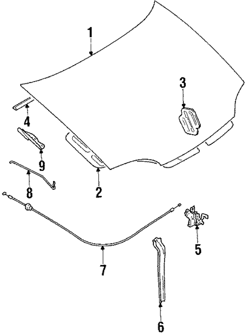 Hood & Components for 1994 Suzuki Swift #0