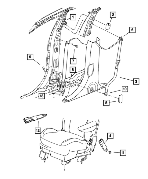 Seat Belts for 2008 Chrysler Pacifica #1